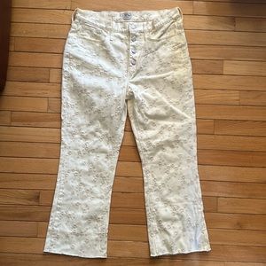 NEVER WORN. New no tag Jcrew cropped embroidered Jean.
